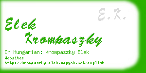 elek krompaszky business card